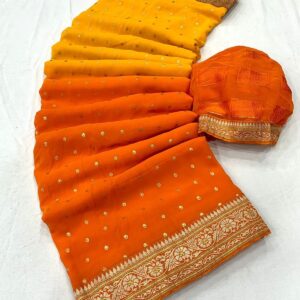 Two Tone Heavy Georgette Fabric All Over Saree 60295
