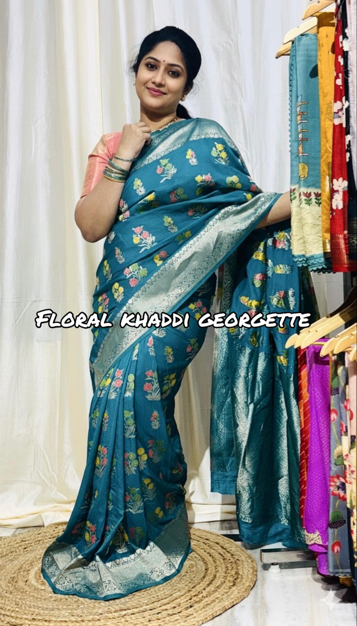 WhatsApp Image 2025-12-09 at 12.14.12 PM (1) Floral Khaddi Georgette Sarees | Elegant Rajahmundry Sarees Collection